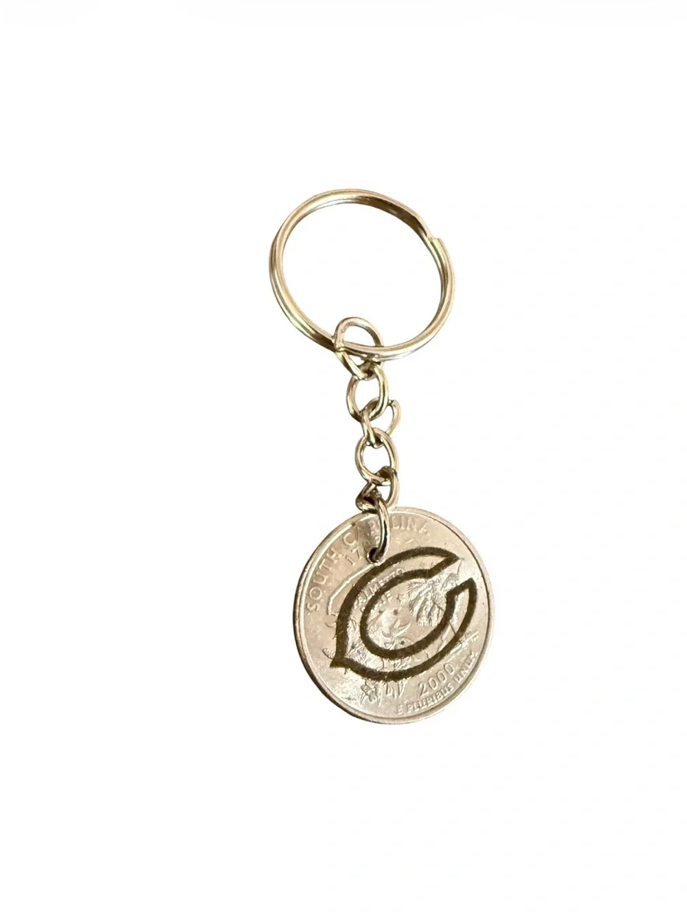 Chicago bears quarter keychain